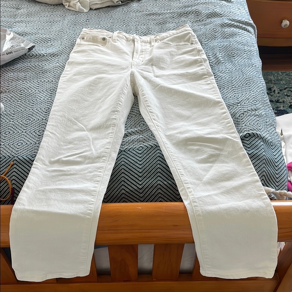 Madewell Classic White Straight Leg Jeans